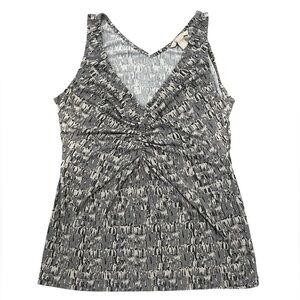 EUC Banana Republic Cinched Tank Top in Gray/White